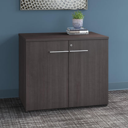 Bush Business Furniture Office 500 36W Storage Cabinet with Doors in Storm Gray - Assembled