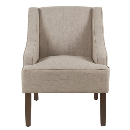 HomePop Velvet Swoop Arm Accent Chair, Tan