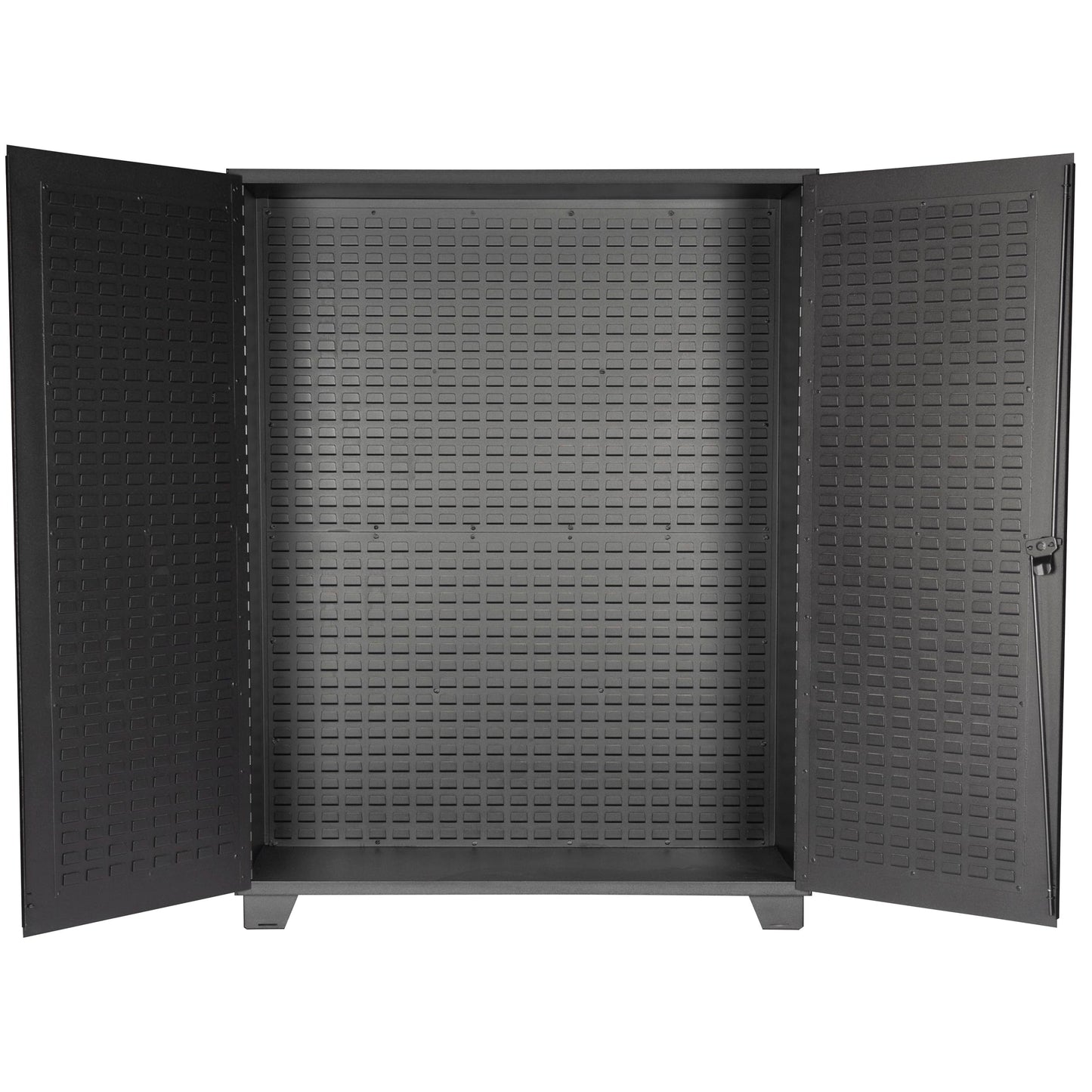 Jamco Tool Storage Cabinets with Bin Mounts, Model DE, Includes 230 Bins, 60-Inch W x 24-Inch D x 78-Inch H, Red Bins