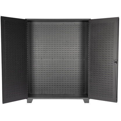 Jamco Tool Storage Cabinets with Bin Mounts, Model DE, Includes 230 Bins, 60-Inch W x 24-Inch D x 78-Inch H, Red Bins