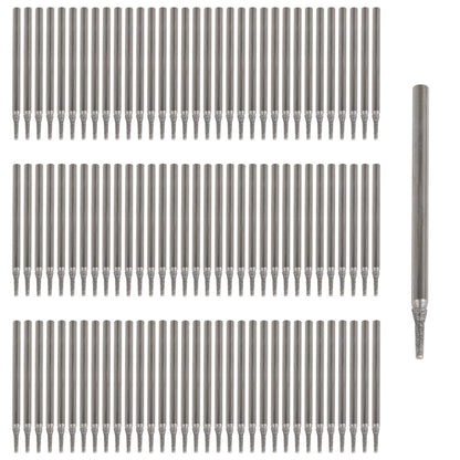 BQLZR 1mm Silver Gemstones Diamond Burrs Engraving Drill Bits Jewelry Jade Carving Drill Hole Tools Pack of 100