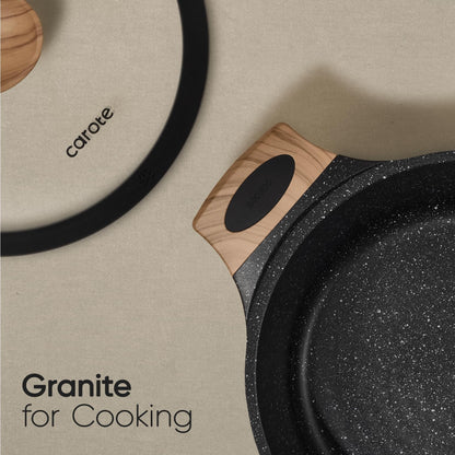 CAROTE 26PCS Pots and Pans Set Non Stick, Cookware Set Pots and Pans Induction Cook Ware, Nonstick Kitchen Cooking, PFOA Free, Black