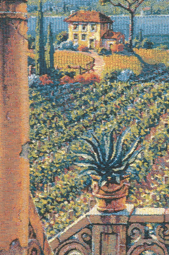 Lakeside Vineyard Belgian Tapestry Wall Hanging - 82 in. x 64 in. Cotton/Viscose/Polyester by Robert Pejman