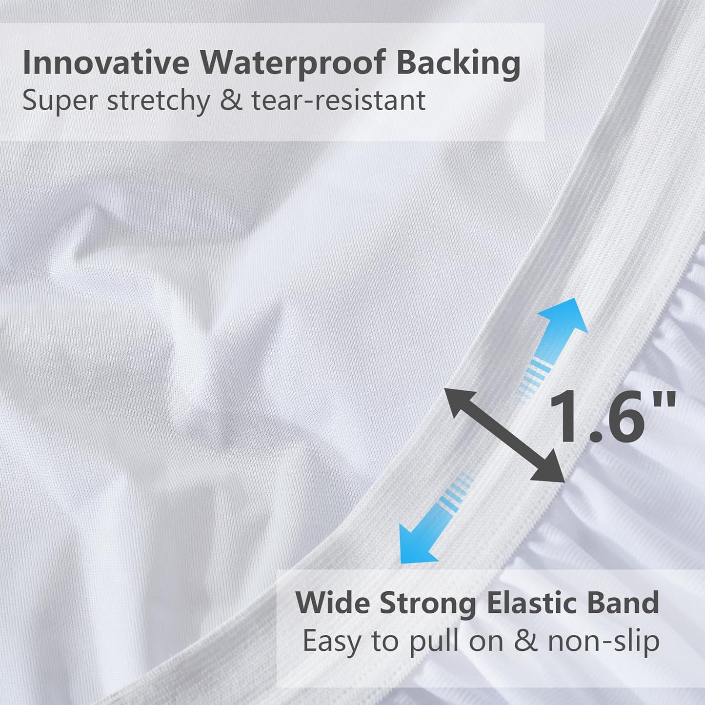 Queen Mattress Protector Waterproof, Hotel Quality Cooling Quilted Fitted Pad Topper with Deep Pocket 8-21”, White