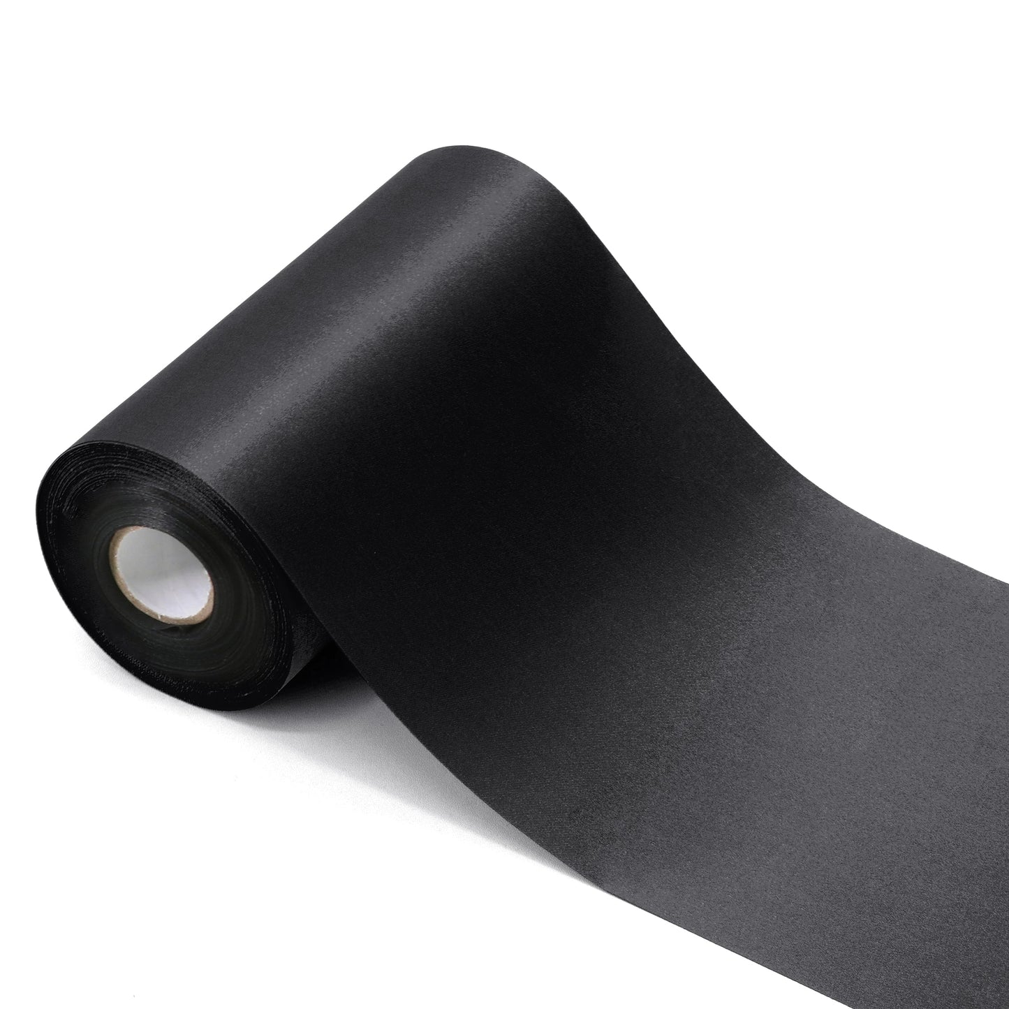 ADVcer 6 inch Black Satin Ribbon, 22 yard Long Solid Fabric Ribbon Roll for Halloween Wedding Birthday Party Decoration, Gift Wrapping, Handmade Bow Making, Chair Sash, Craft, Indoor Outdoor Embellish