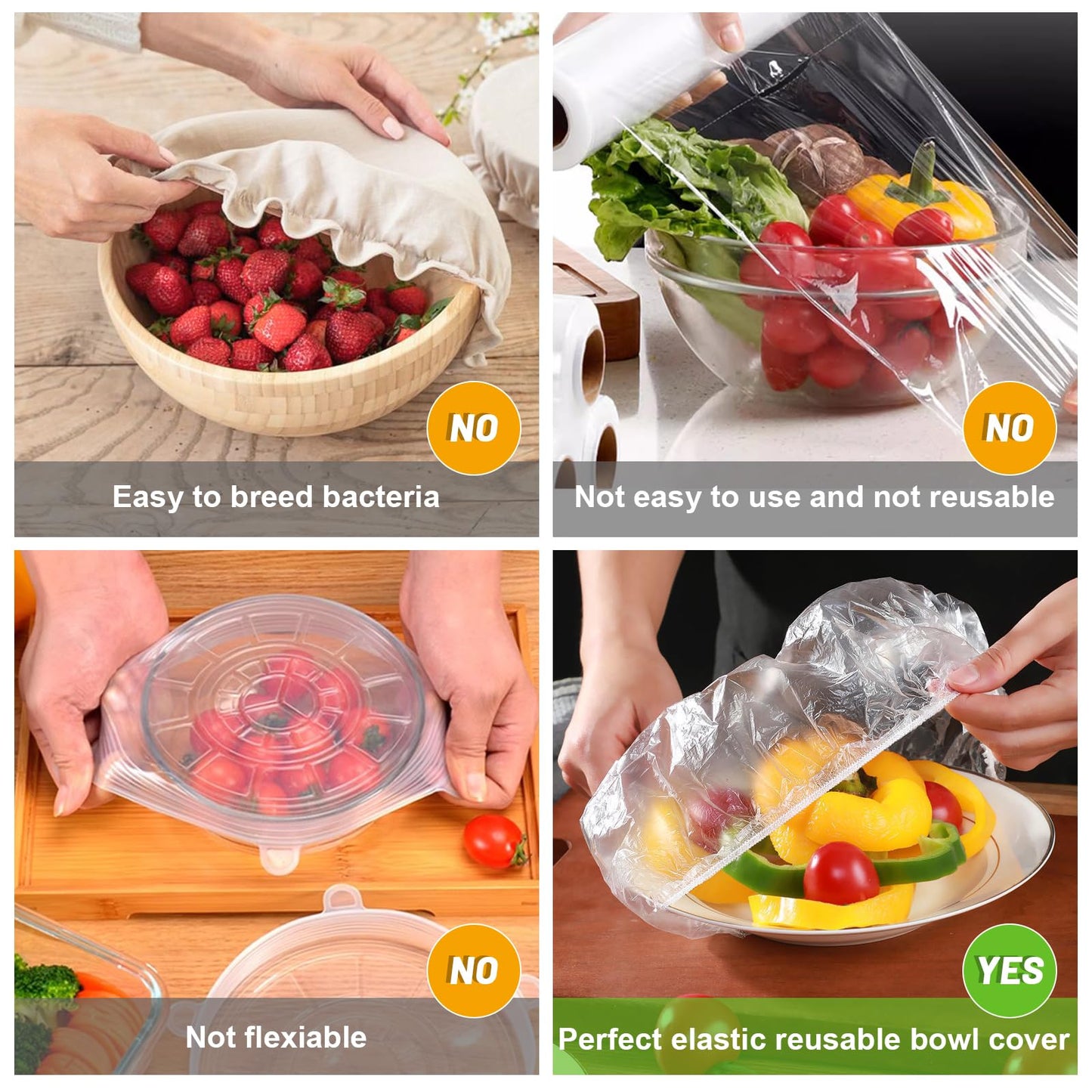 175Pcs 7 Colors Reusable Elastic Food Covers, Sublaga 7 Sizes Plastic Bowl Covers, Colorful Dish Plate Covers, Alternative to foil, Plastic Wrap, BPA Free