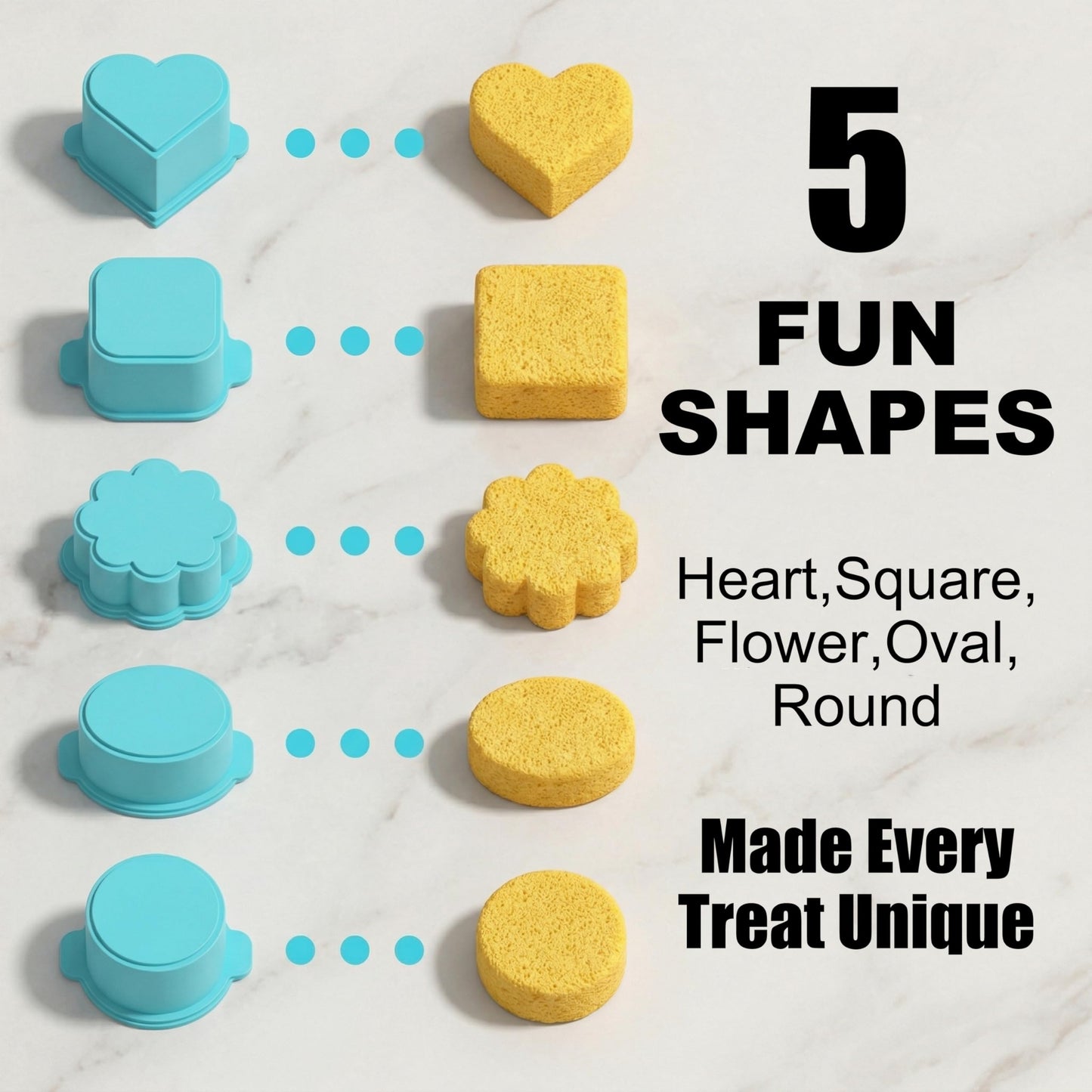 Hokkieam 5 PCS Cake Pop Mold Set with 7.87-inch Tray, Heart Square Cloud Oval Round 3D Printed Cake Pop Cutter and Pusher, Baking Molds for Home Baking, Birthday Parties, Wedding Desserts