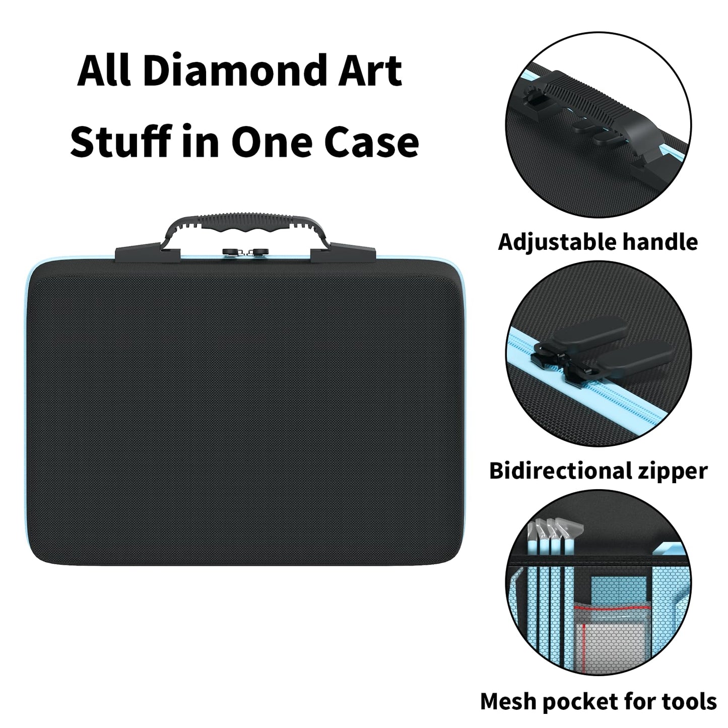 VANSUNS Diamond Painting Storage Containers Kits, Thickened Waterproof Portable Bead Storage Boxes for Diamond Painting Accessories and Tools, 160 Square Bottles
