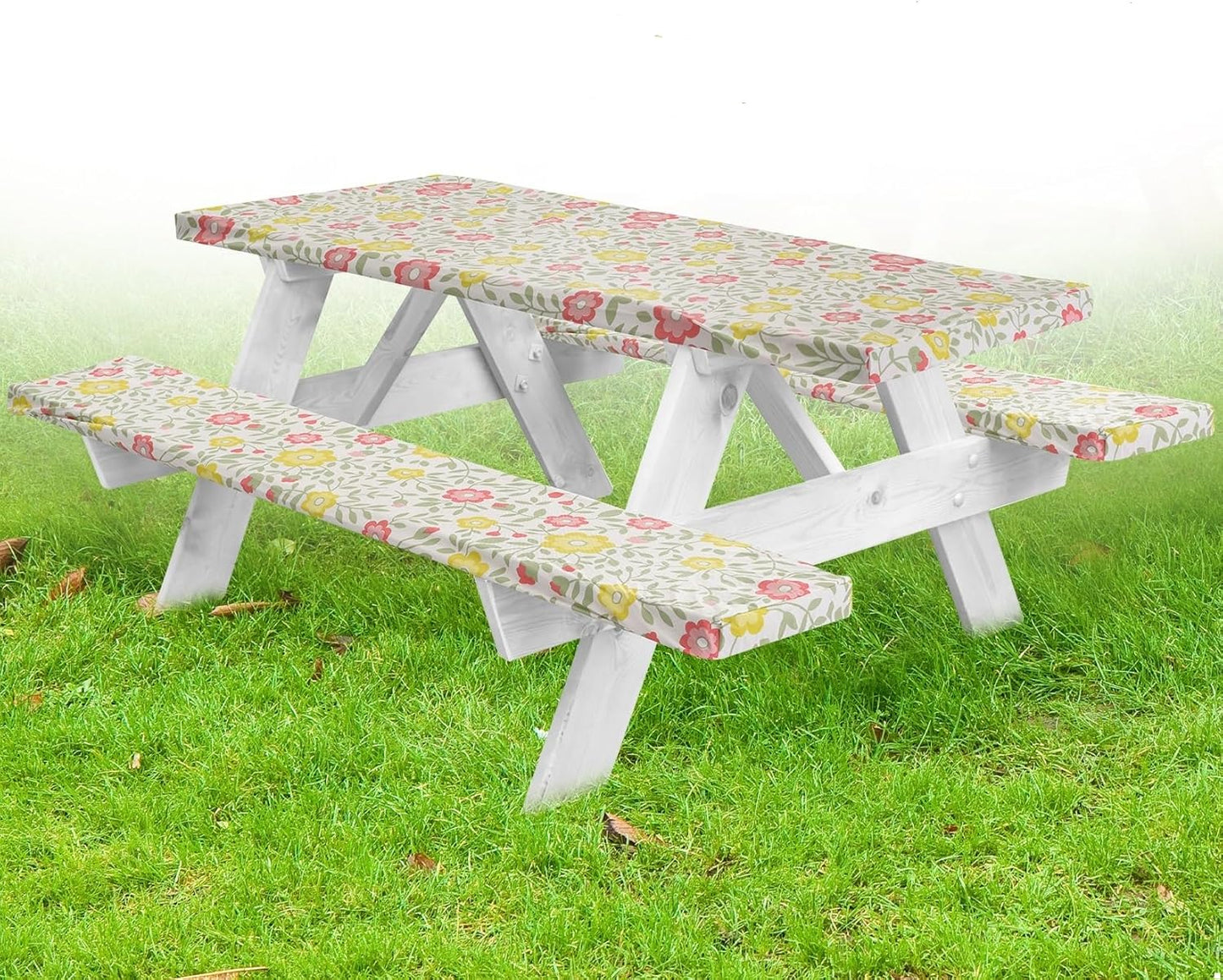96 30(8ft) Premium Picnic Table Cover with Bench Covers Vinyl Fitted picnic table covers with Elastic RV Camping
