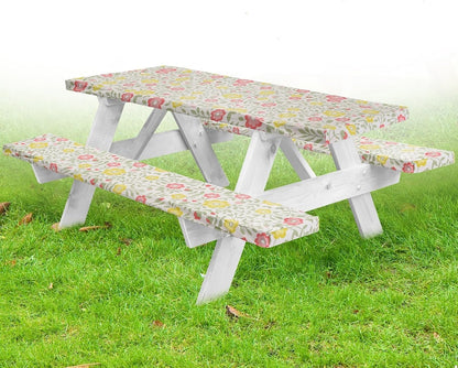 96 30(8ft) Premium Picnic Table Cover with Bench Covers Vinyl Fitted picnic table covers with Elastic RV Camping