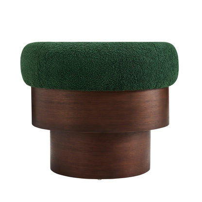 Christopher Knight Home Scrolla Boucle Upholstered 360° Swivel Accent Chair Set of 2, Teddy Fleece Living Room Swivel Barrel Chair, Modern Vanity Chair for Living Room, Bedroom, Green