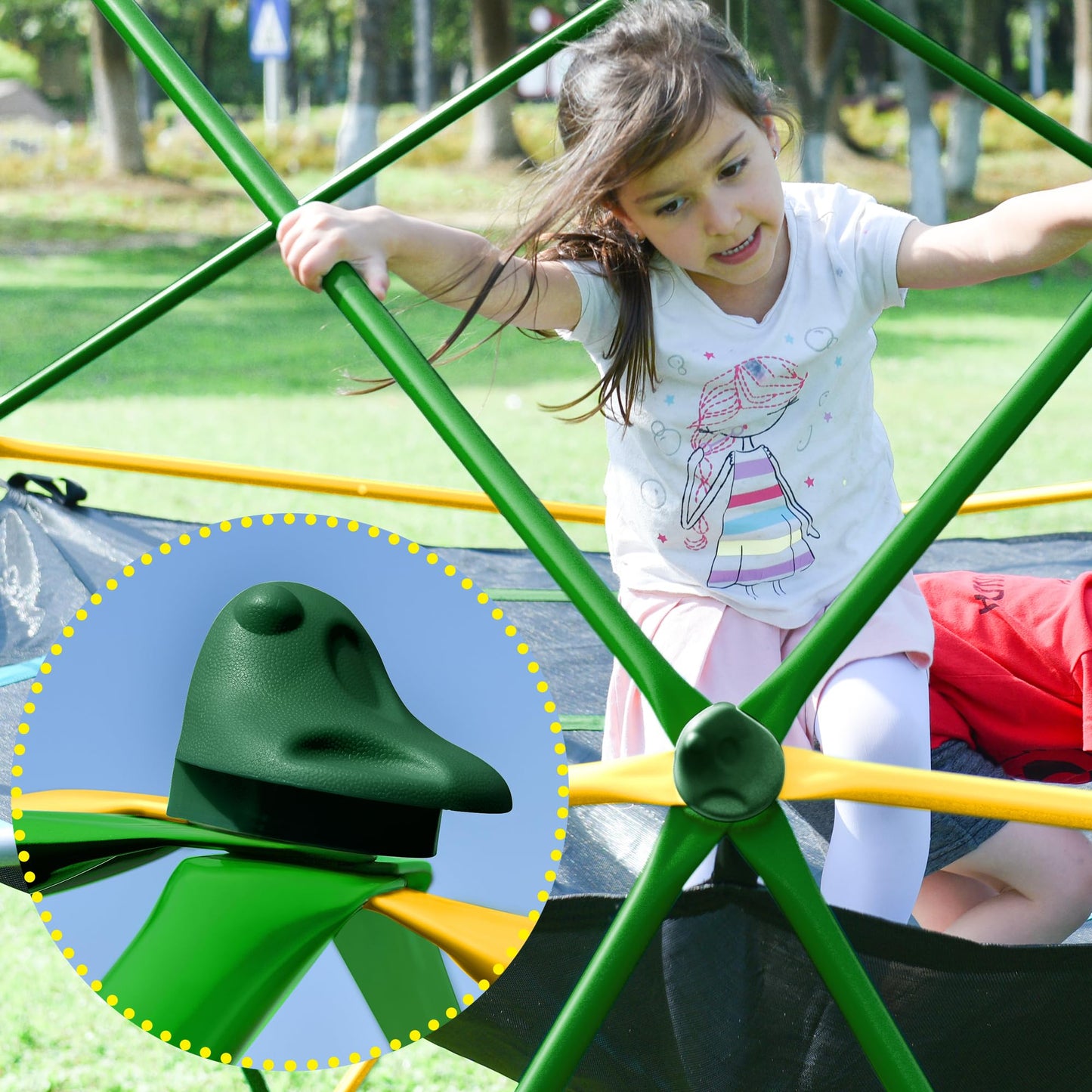 Virubi 12 FT Dome Climber, Outdoor Playground Climbing Dome Jungle Gym for Kids 3-10 Supporting 1000lbs, Easy Assembly Geometric Dome