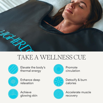 HigherDOSE Far Infrared Sauna Blanket - Full-Body Detox Wrap for Muscle Recovery, Glowing Skin, and Deep Relaxation - Personal and Portable Sauna for Home Spa Experience