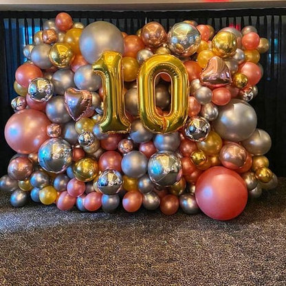 Gold 10 Number Balloons by [Brand Name] - 40 Inch Giant Balloons for 10th Birthday & Anniversary Celebrations