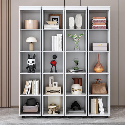 Ball & Cast Murphy Bed Queen Size,Wood Hidden Wall Bed with 2 Sides Push-Pull Foldable Storage Cabinets, Multifunctional Cabinet Bed Frame for Bedroom,Guest Room,Space Saving,White