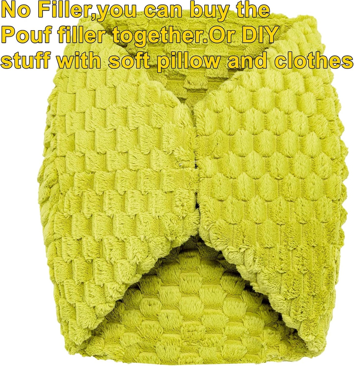20x20x12 Inches Asuprui Fur Ottoman Stool Unstuffed Footstool Cover Floor Pouf Foot Rest Round Poof Seat Floor Bean Bag