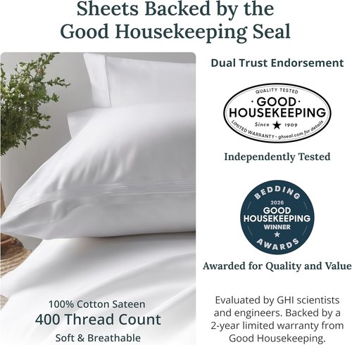 California Design Den Twin XL Bed Sheets Set - 100% Cotton, 400 Thread Count, Silky Smooth - Espresso Chocolate Brown
