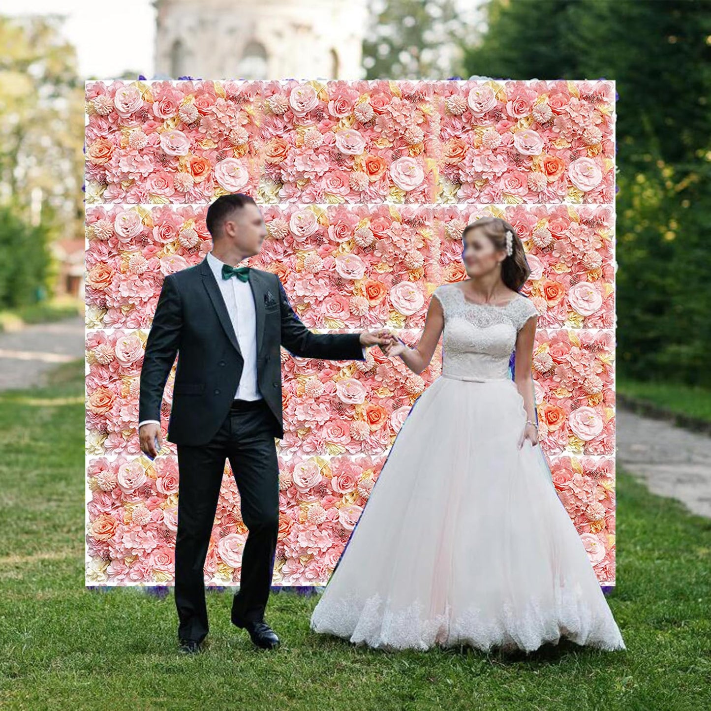 JIIPOREGJ Artificial Flower Wall Panels,for Weddings Party Arrangements Outdoor Indoor Garden Fence Backdrop Wall Decoration,12pcs