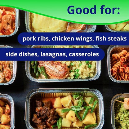 IDL Packaging Half-Size Aluminum Steam Table Pans - Shallow Disposable Foil Pans with Lids | 13" x 11" x 1.5" (Pack of 10) for Grilling & Baking