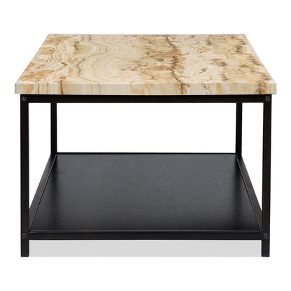 HOMES: Inside + Out Leneghan Modern 1-Shelf Metal 48 in. Storage Coffee Table for ‎Living Room, ‎Yellow