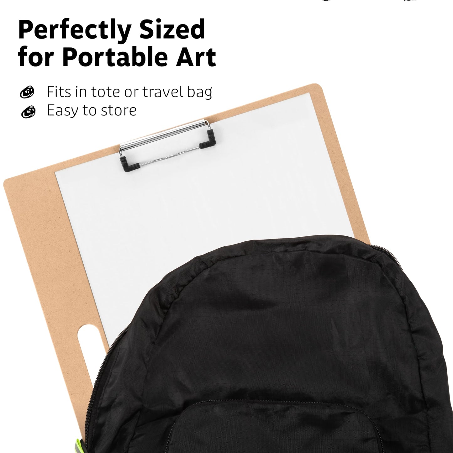 TX liteart Drawing Board - 14" x 17.8" Sketch Board with Handle for Drafting Art - Portable Clipboard for Class or Studio Fit in Artists Tote