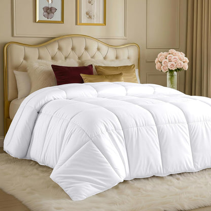 Utopia Bedding Queen Size Comforter - All Season Down Alternative Duvet Insert, Machine Washable (White)