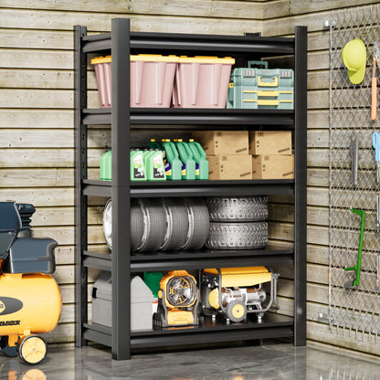 Hzdbhd 2 Sets Garage Shelving Unit 24" D x 48" W x 72" H Heavy Duty Storage Shelves Easy Assembly 5 Tier Adjustable Metal Shelving Utility Shelf Rack Garage Storage Organizer for Basement, Warehouse