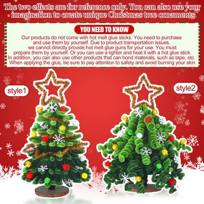 Soulchen 830 Pcs Christmas Pipe Cleaners Craft Christams Colors Chenille Stems Supplies Easy Make Xmas Tree Ornaments Accessories for Holidays Gift School Project