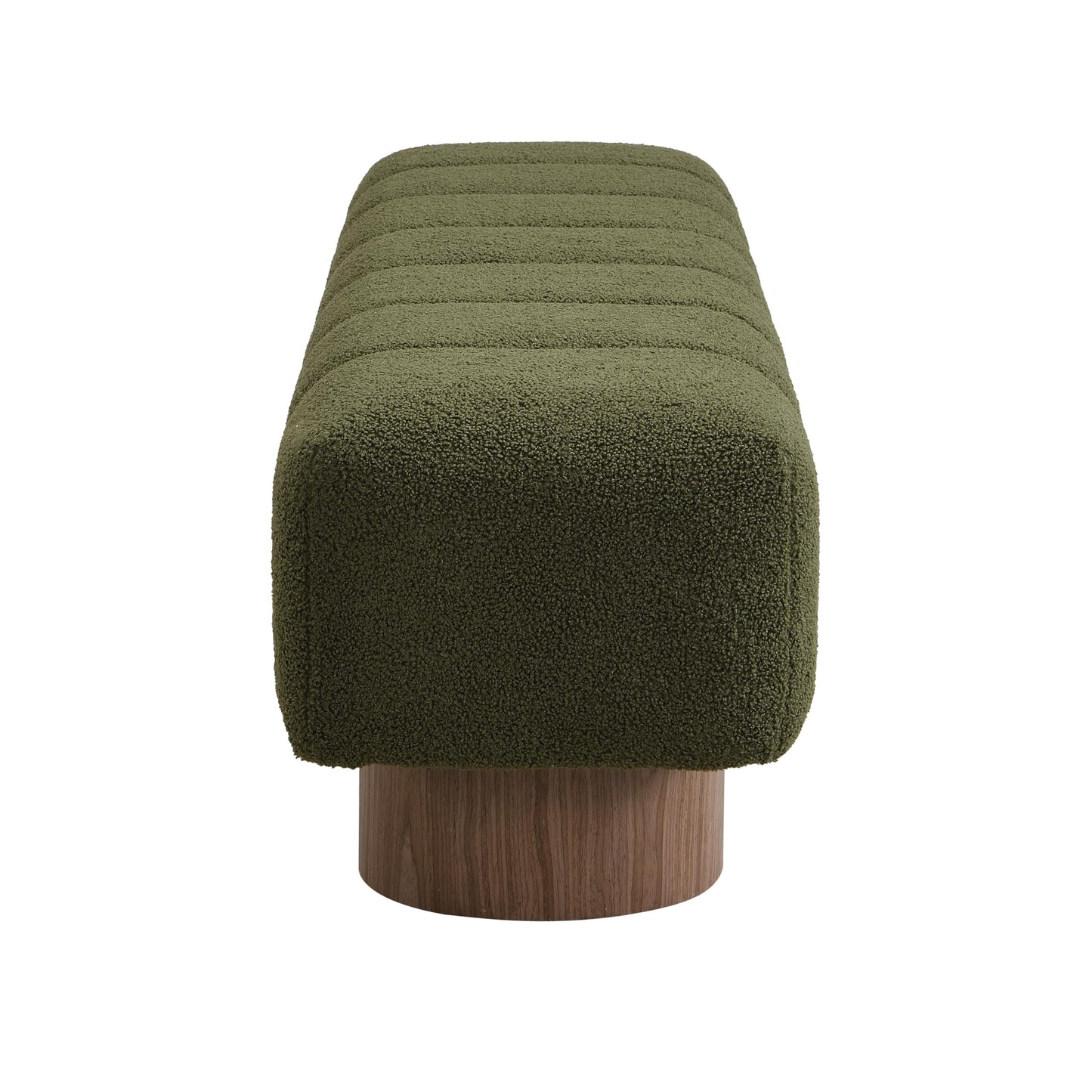 Christopher Knight Home Manila 64" Boucle Dining Bench, Upholstered Ottoman Bench, Rectangular Dining Seat, Spacious Seating, Long Footstool for Living Room Dining Room, No Assembly Needed, Green