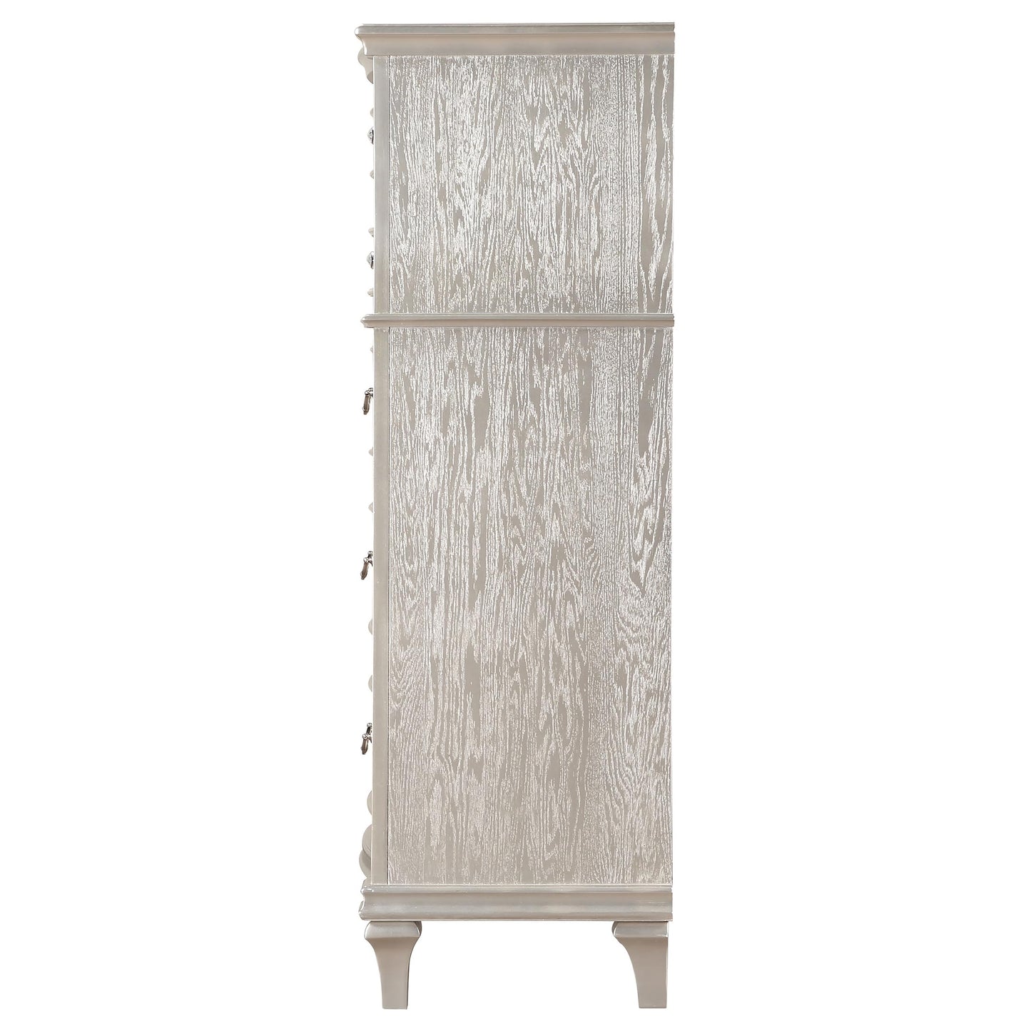Coaster Home Furnishings - Evangeline - Wood - 6-Drawer Chest with Hexagonal-Shaped Knobs and Felt-Lined Drawer - Bedroom - Modern Classic - Silver Oak - 223395