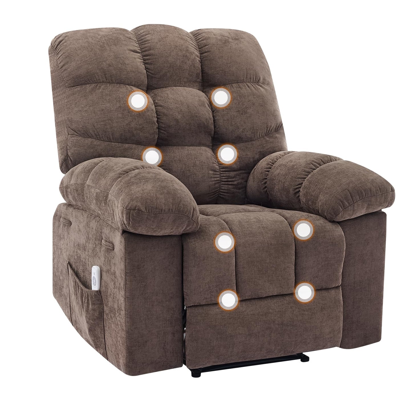Garvee 21.4in Wide Recliner Chair,Massage & Heat Recliner Chair for Adults,Home Theater Seating with Lumbar Support,Ergonomic Breathable Fabric Nursery Rocking Chairs for Living Room