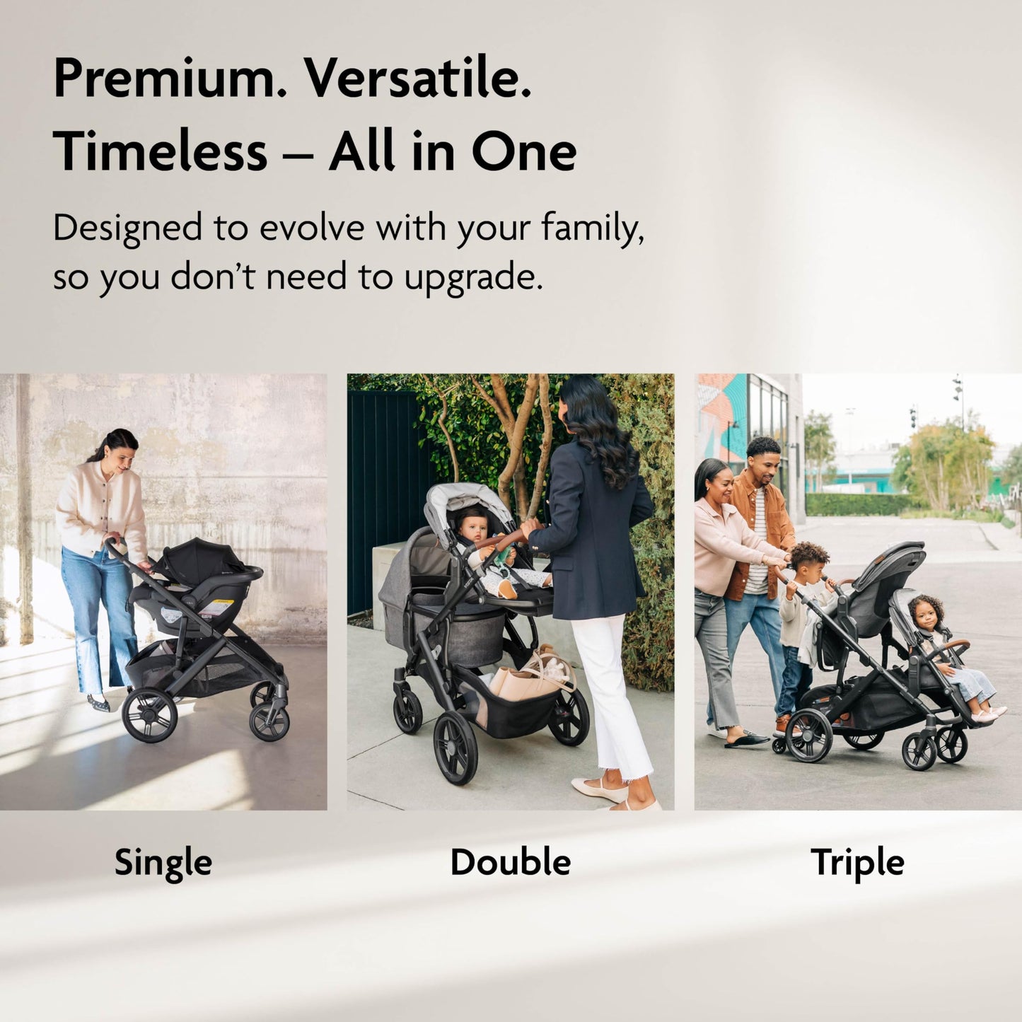UPPAbaby Vista V3 Convertible Single-to-Double Stroller for Baby & Toddler, 30+ Configurations, Car Seat Compatible, All-Wheel Suspension, XL Basket – Savannah (Pearl Grey Jacquard/Carbon Frame)