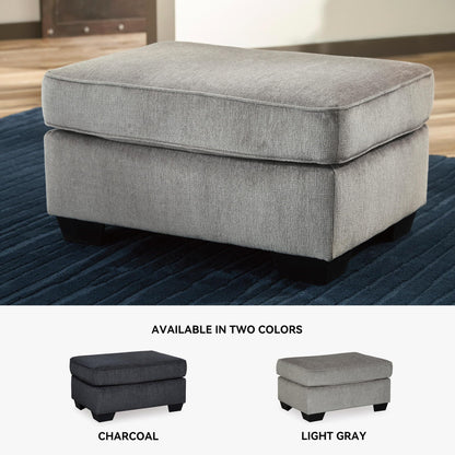 Signature Design by Ashley Altari Modern Rectangular Accent Ottoman, Light Gray
