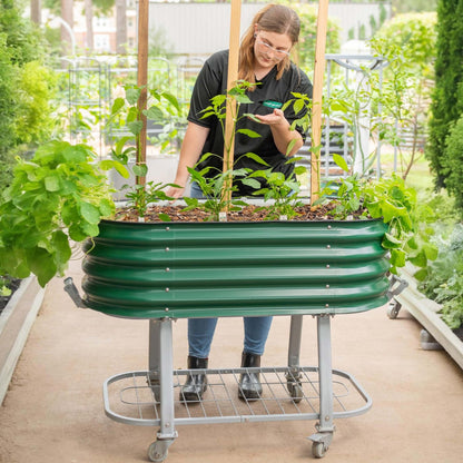 Vego garden 2' x 4' Raised Garden Bed with Legs and Wicking Cell System - S Series, Perfect for Gardening Vegetables, Herbs, & Flowers - Outdoor & Indoor Elevated Planter Box - Pearl White