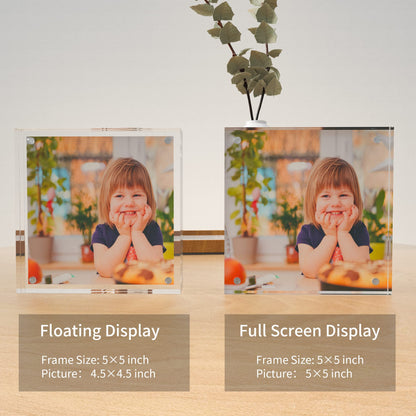 Sezanrpt Clear Booth Photo Frame 5x5, Perspex Square Picture Frame, Acrylic Photo Frame for 5x5, 4x4, 3x3 Picture Display