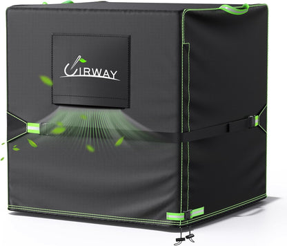 UIRWAY Winter Air Conditioner Cover, Heavy Duty 420D Waterproof Square Cover for Central AC Unit, Fits Up to 36''