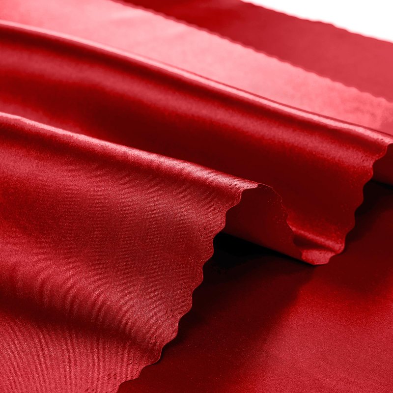 Horbaunal 100 Pack Satin Napkins 17" x 17" Square Dinner Napkins with Elegant Lace, Soft Cloth Napkins for Parties, Weddings, Events, Red