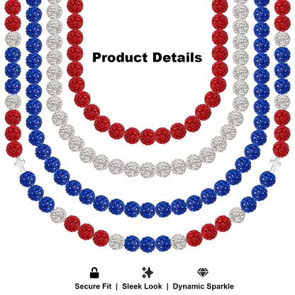 YONOVO 256Pcs 10mm Rhinestone Beads Kit for Jewelry Making, 3 Colors Round Disco Ball Sparkly Beads with Cross Charms and Accessories for DIY Baseball Necklaces Bracelets Earrings
