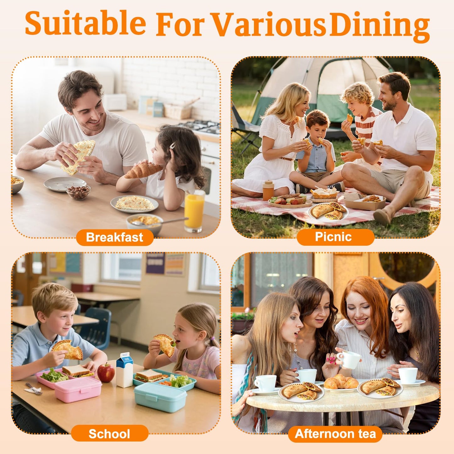 3-in-1 Tortilla Sealer - For 10, 8, 6 Inch Flour Tortillas,Detachable Tortilla Maker Press for Quesadilla, Empanada, Taco, Burrit | Mess-Free Meals in Seconds | BPA-Free, Dishwasher Safe