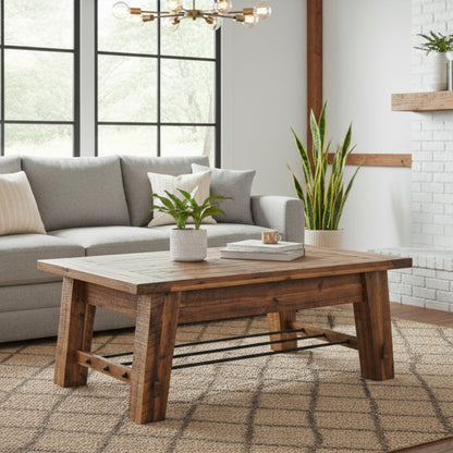 Alaterre Furniture Durango 48L Industrial Wood offee Table