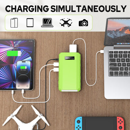 powkey Portable Power Station with AC Outlet, 65W/110V External Battery Pack 24000mAh/88.8Wh Power Pack, Portable Power Source Supply Backup for Outdoor Tent Camping Home Office