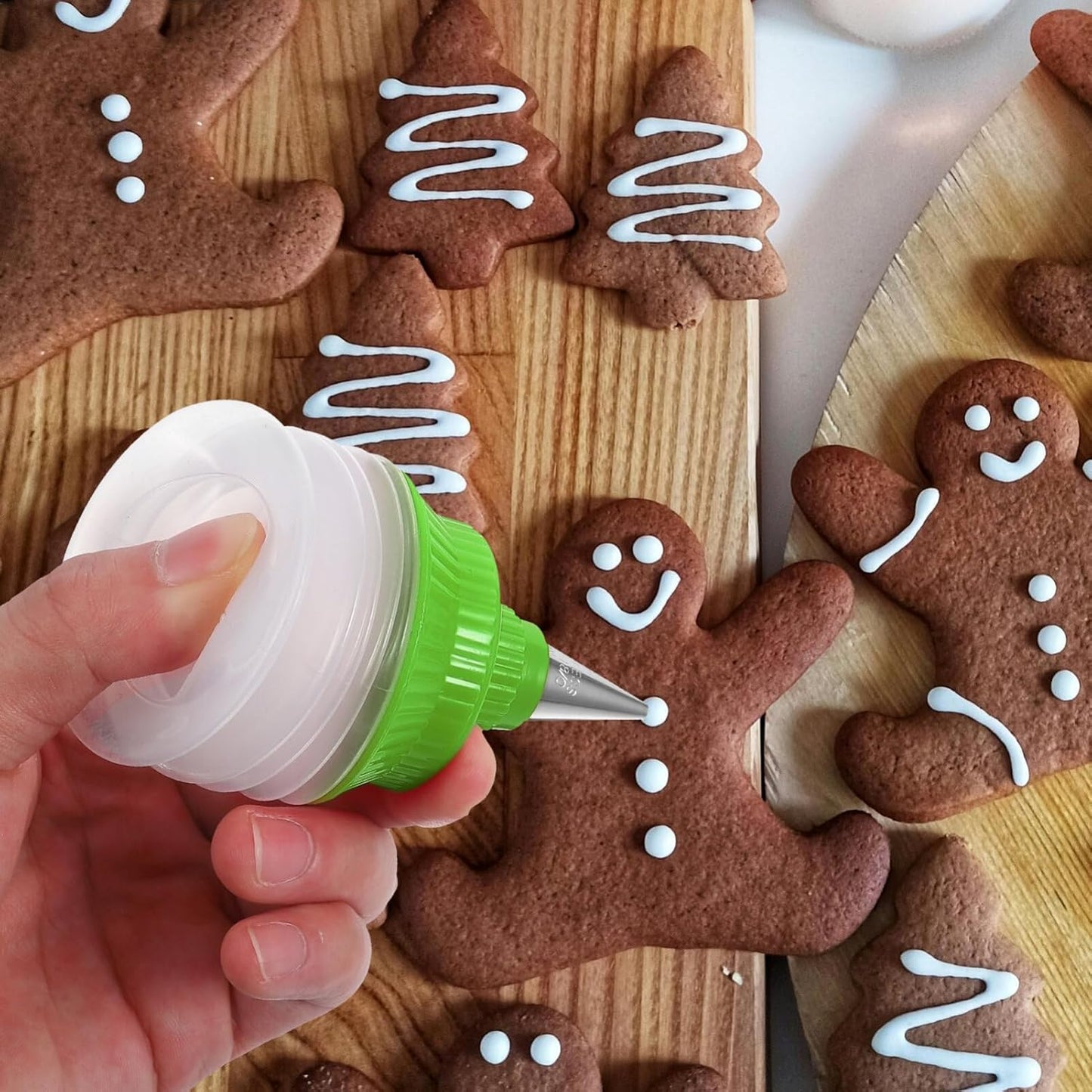 ABOOFAN 2 Pcs Cookie Icing Bottles, Squeeze Writer Bottles with Couplers and Stainless Steel Tips for Decorating