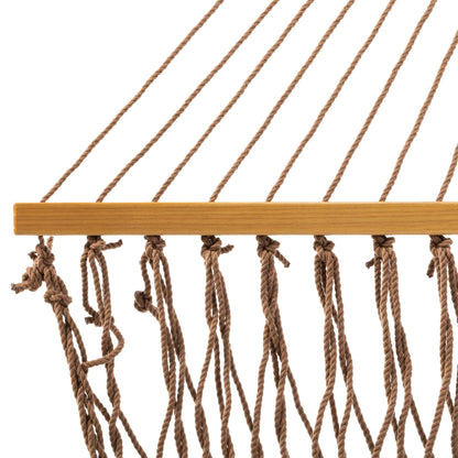 Original Pawleys Island Deluxe Antique Brown DuraCord Rope Hammock – 13 ft. x 65 in, 2-Person, 450 lb Capacity, Oak Spreader Bar, Zinc-Plated Hardware, Handcrafted in the USA