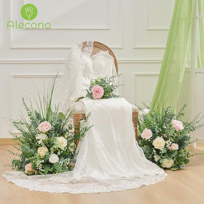 Alecono 5 Kinds Mixed Artificial Greenery Eucalyptus Stems Bulk, Babys Breath Artificial Flowers and Fake Sliver Dollar Leaves for Centerpieces DIY Bouquet Wedding Home Decor(100 Pcs)