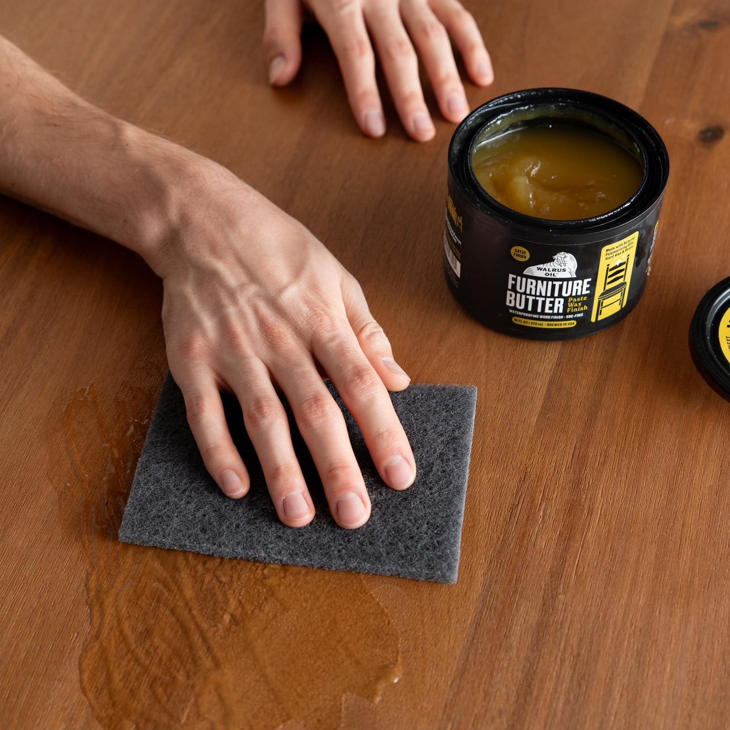 Walrus Oil - Furniture Butter, Paste Wax Wood Finish. 100% Natural, VOC-Free. 8 oz