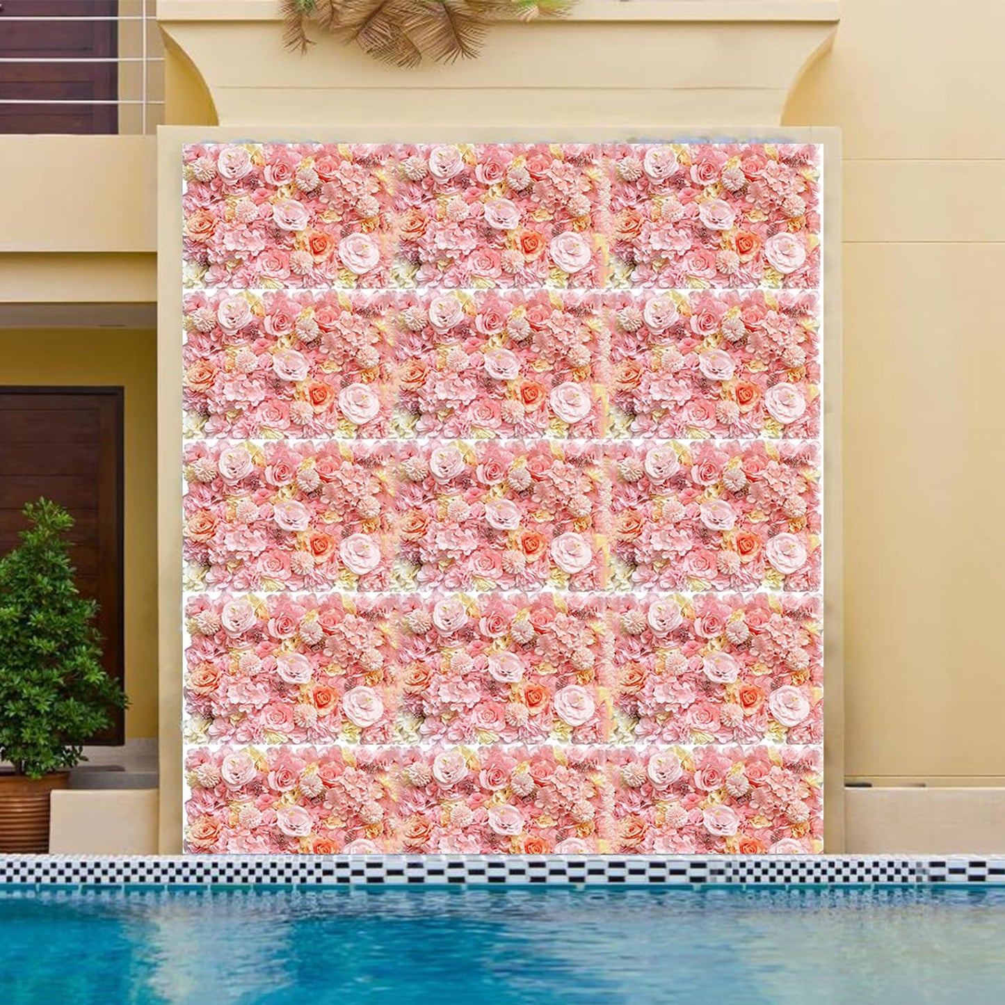 JIIPOREGJ Artificial Flower Wall Panels,for Weddings Party Arrangements Outdoor Indoor Garden Fence Backdrop Wall Decoration,12pcs