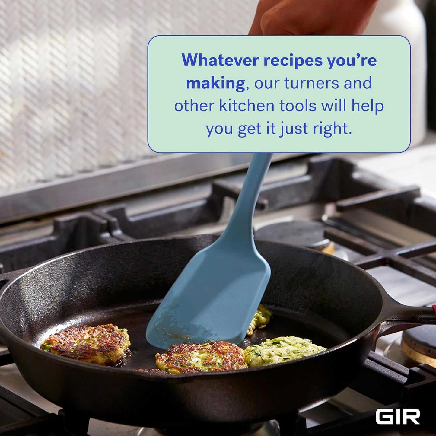 GIR: Get It Right Silicone Cooking Spatula Turner, Mini 11-In Slate, One-Piece Design & Heat-Resistant up to 425°F,