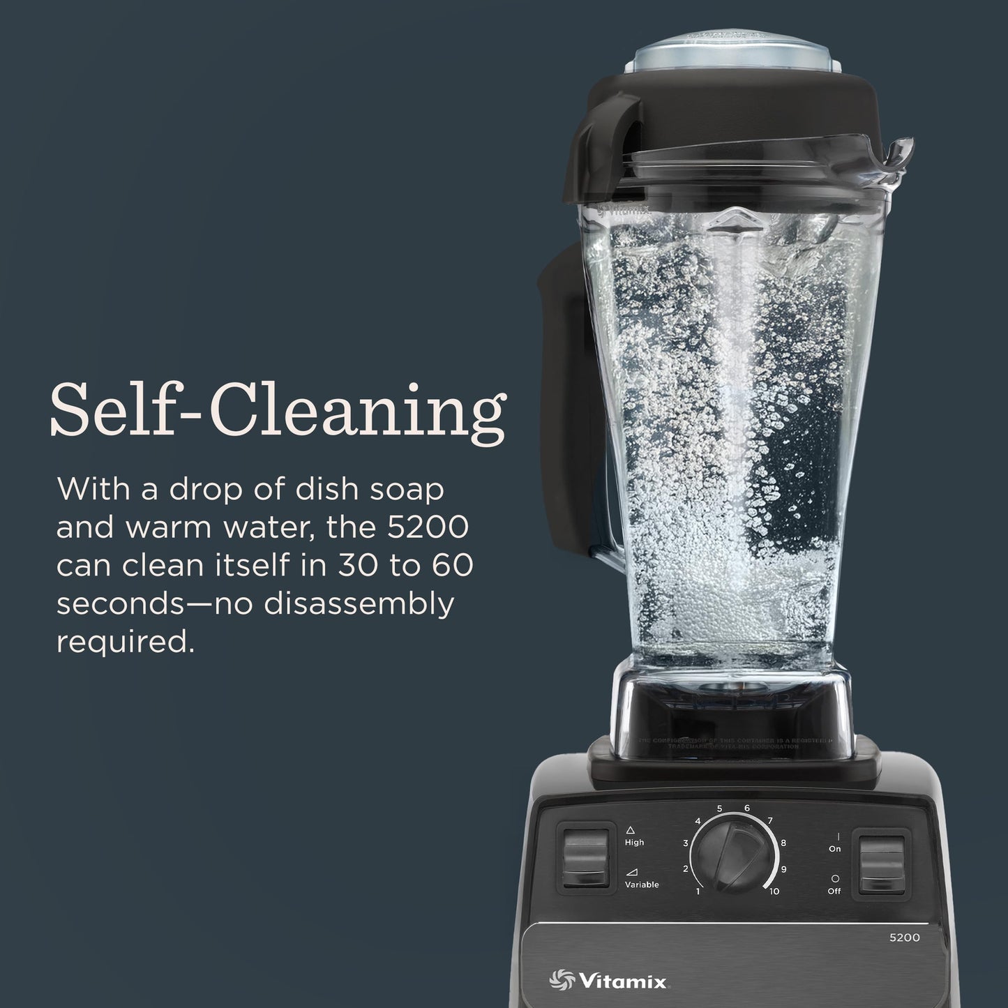 Vitamix 5200 Professional Grade Blender for Smoothies, Food Grinder and Emulsifier, 64oz Pitcher, Black