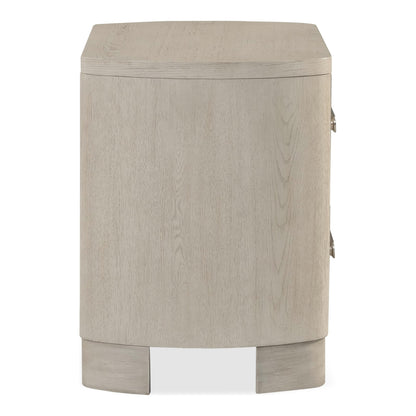 Furniture of America Nainsted Modern Contemporary Solid Wood 30-inch 2-Drawer Nightstand with USB Ports, Rounded Feet, Cedar Bottom Drawer, Easy Assembly for Bedroom, Guest Room, White Oak