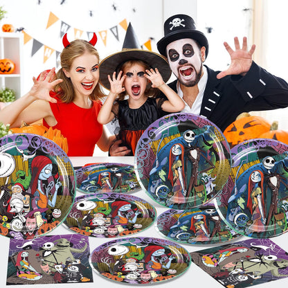 40Pcs Before Christmas Birthday Party Supplies include 20 plates, 20 napkins for Before Christmas Party Decoration